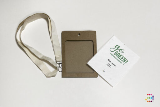 Acreditacions amb funda kraft i paper de llavors