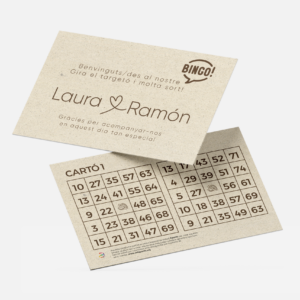 Bingo para boda Tiza