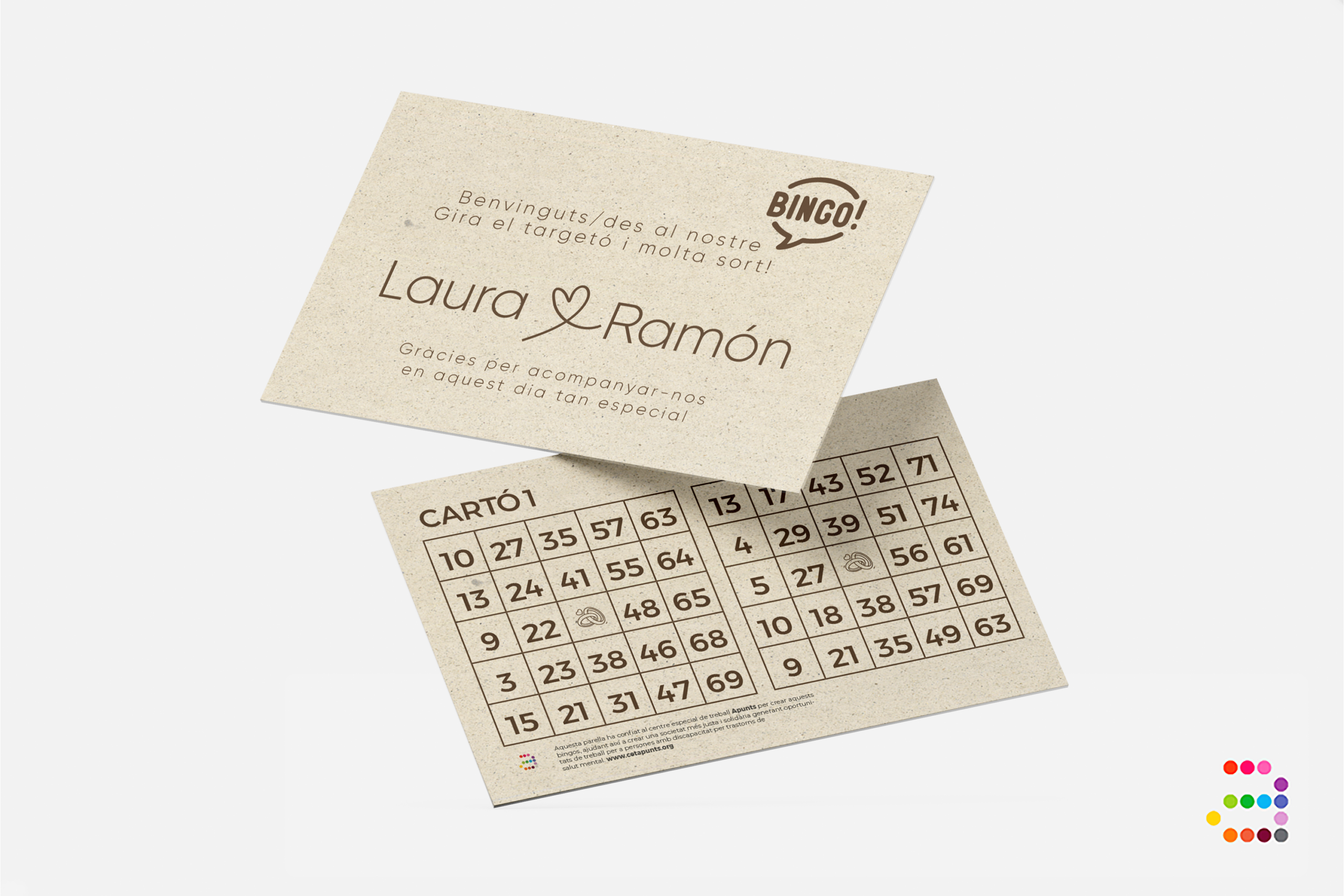 Bingo para boda Tiza