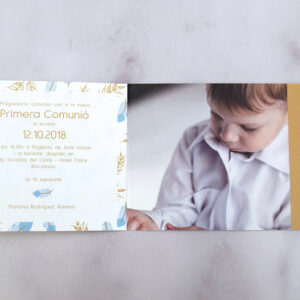 Invitación de comunión con foto Ángel