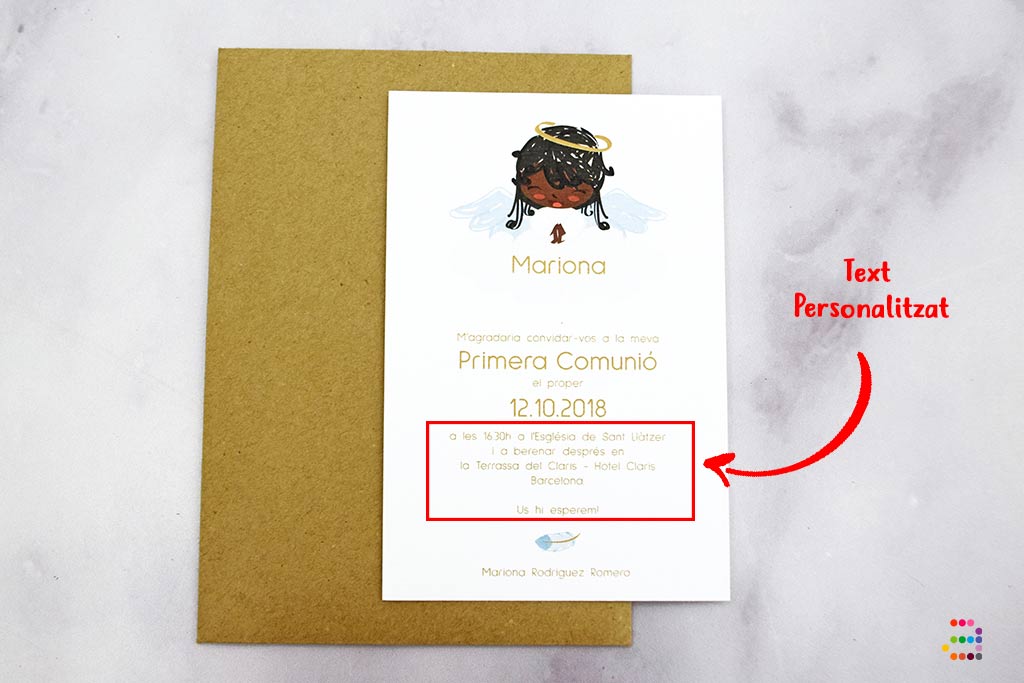 Invitación de comunión Ángel - Imagen 2
