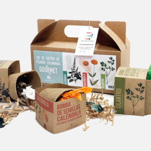 Kit de cultivo Gourmet con 3 plantas culinarias