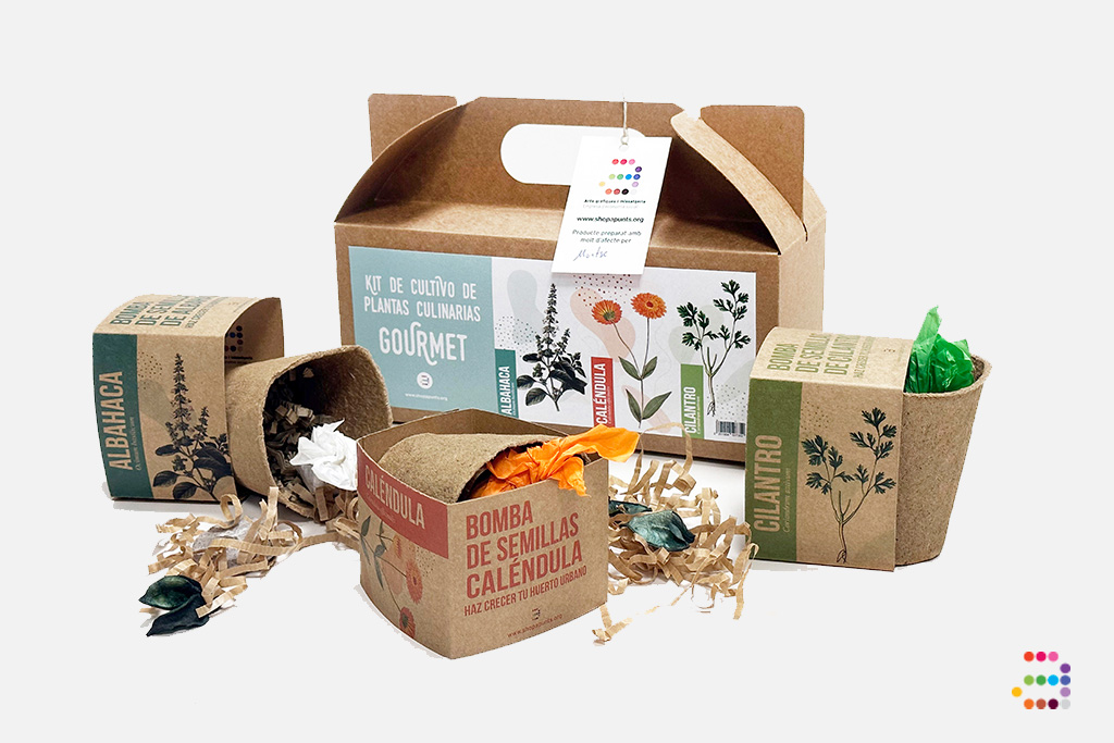 Kit de cultivo Gourmet con 3 plantas culinarias