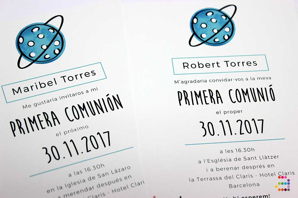 Invitación de comunión Planeta - Imagen 2