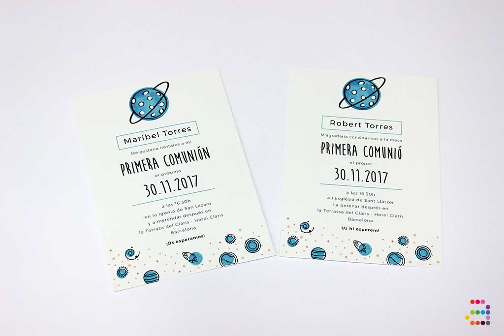 Invitación de comunión Planeta - Imagen 3