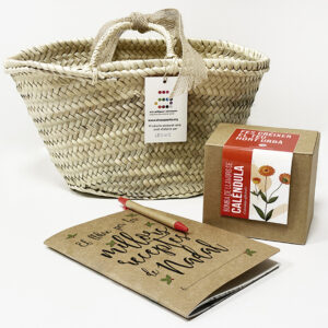 Kit Ecofriendly de Navidad con cesta de mimbre