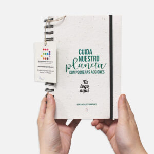 Libreta A5 con goma y portada de papel de semillas