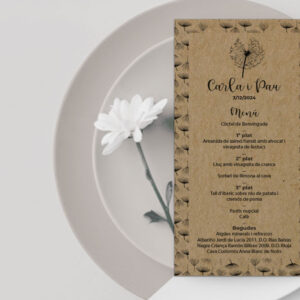 Menú para Boda Diente de León
