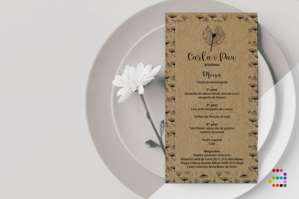 Menú para Boda Diente de León