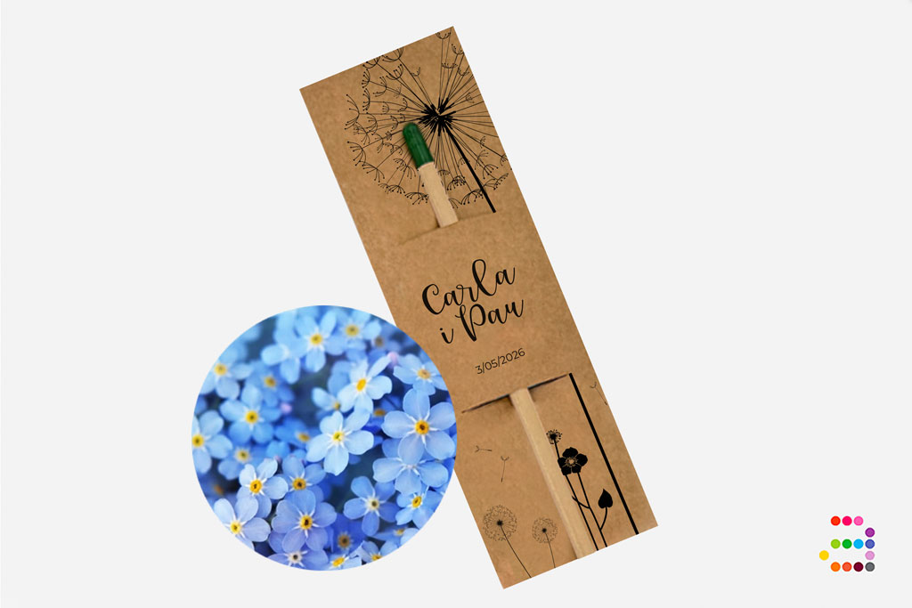 Lápiz de semillas plantable para boda - Diente de León