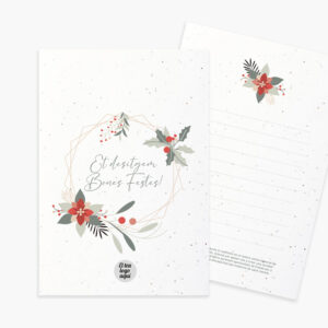 Postal plantable Corona de Navidad
