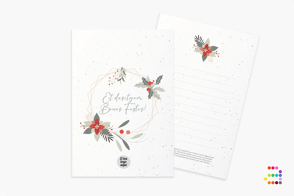Postal plantable Corona de Navidad