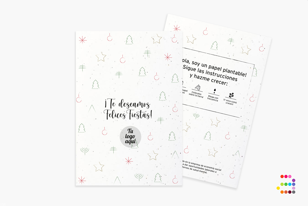 Postal plantable: Estampado de Navidad