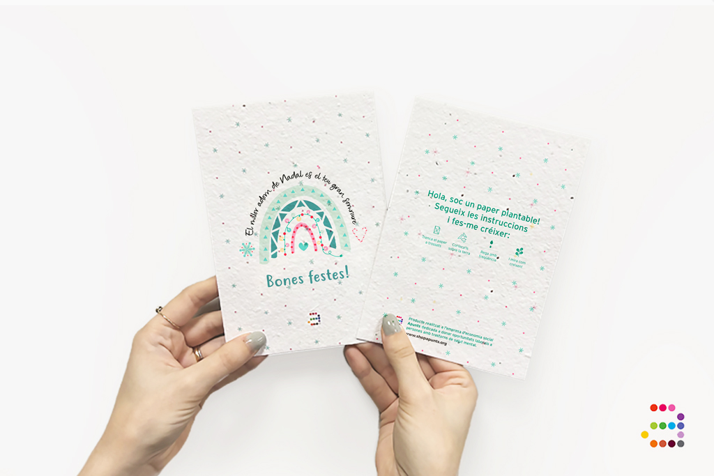 Postal plantable: ¡Arcoiris de Navidad!