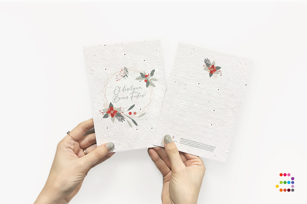 Postal plantable: Corona de Navidad