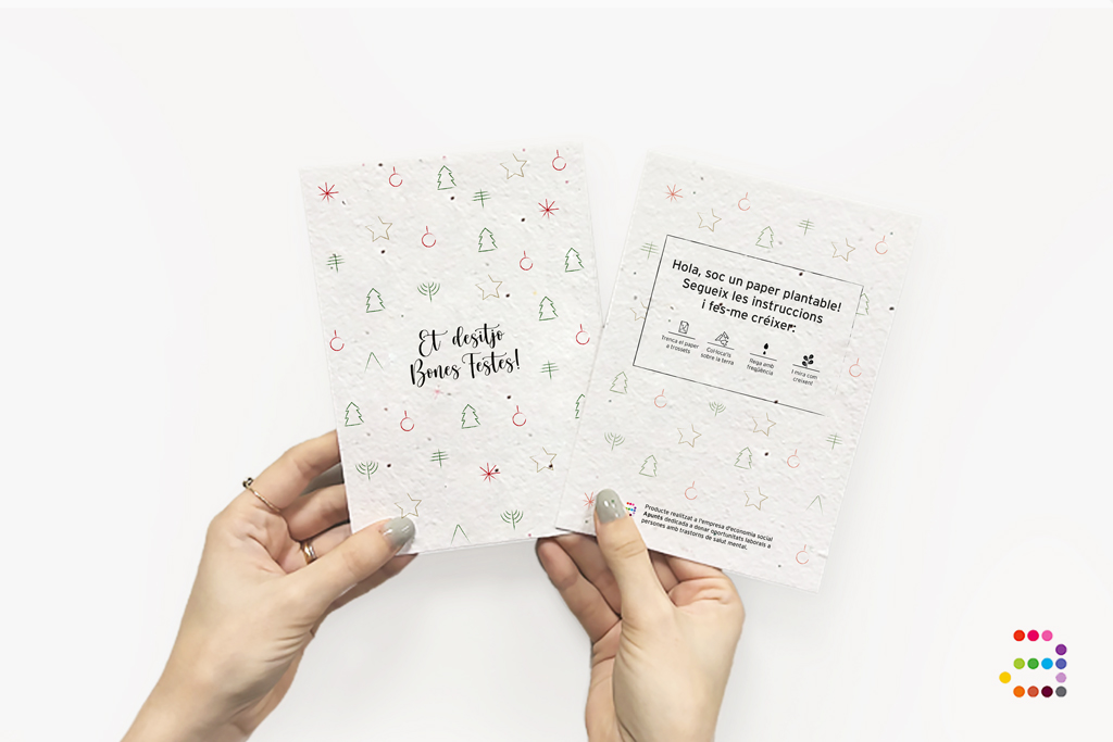 Postal plantable: Estampado de Navidad