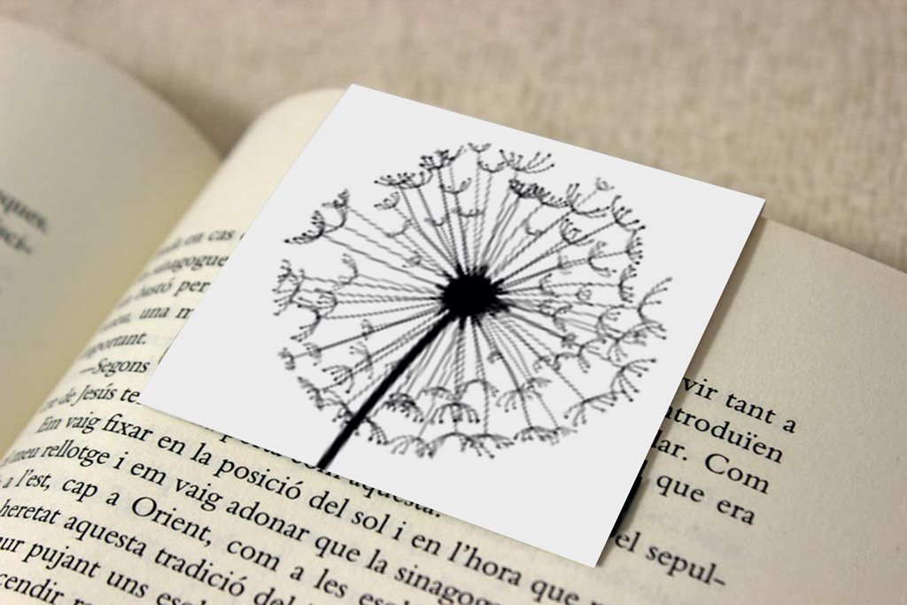 Punto de libro para boda Diente de León