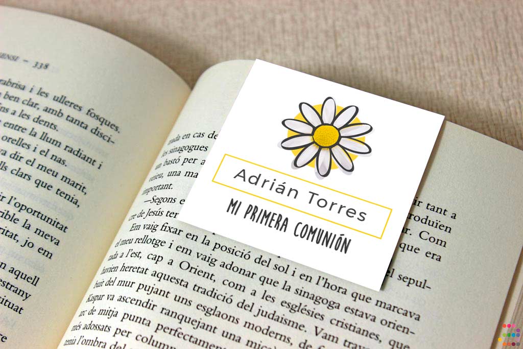 Punto de libro para comunión Margarita
