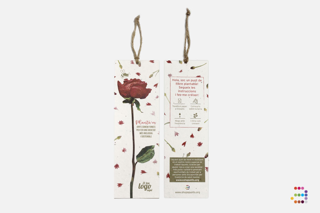 Punto de libro plantable "Bee friendly" Sant Jordi