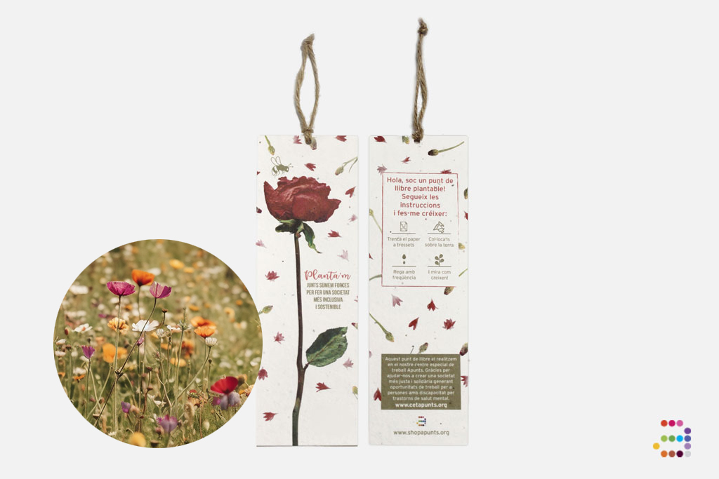 Punto de libro plantable "Bee friendly" Sant Jordi - Imagen 2