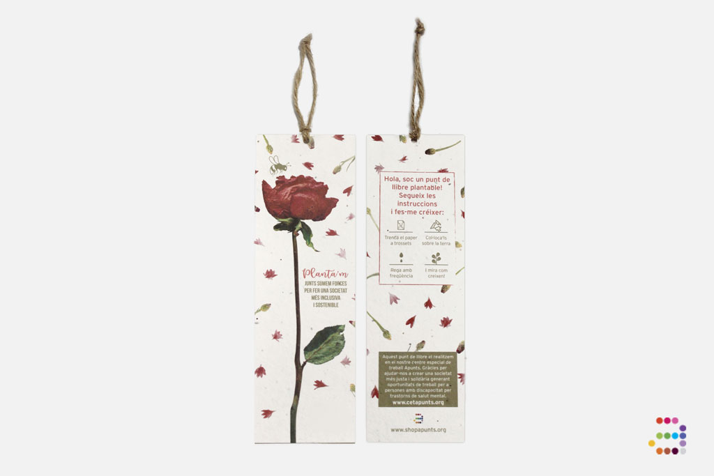 Punto de libro plantable "Bee friendly" Sant Jordi
