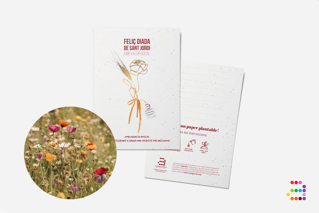 Postal plantable Feliz Sant Jordi