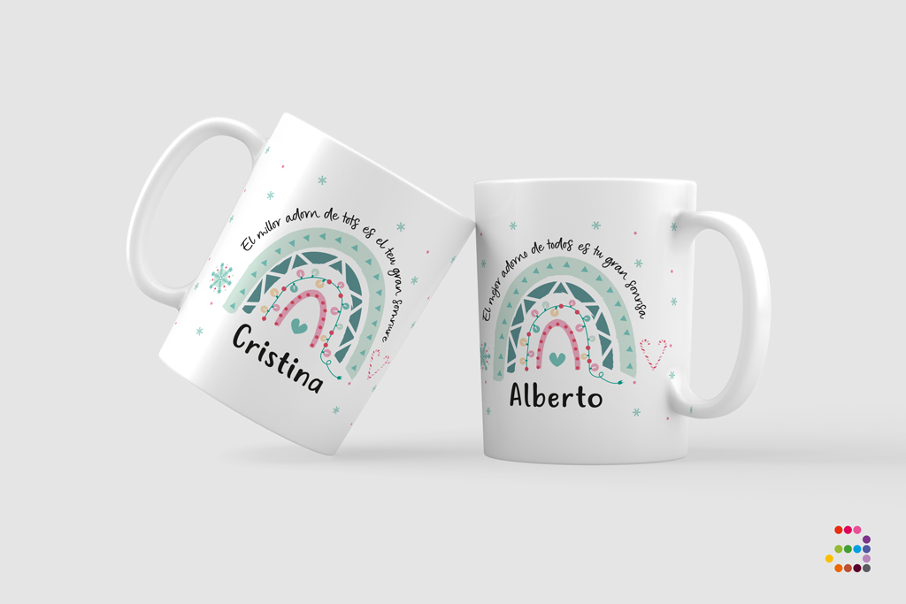 Taza navideña ¡Arcoiris! - Imagen 2