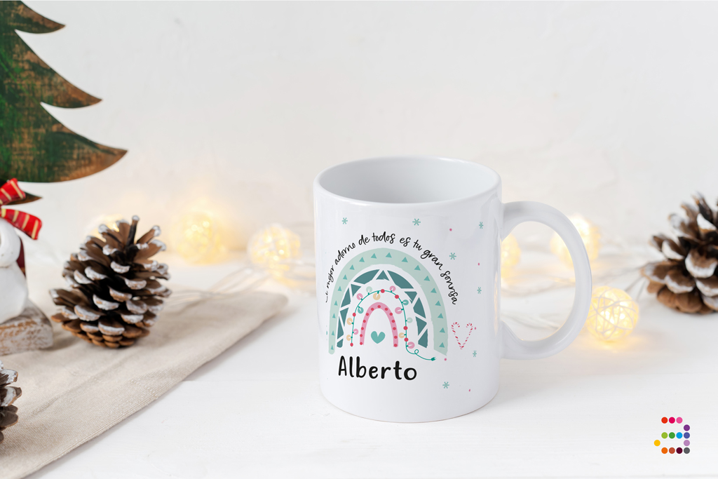 Taza navideña ¡Arcoiris! - Imagen 3