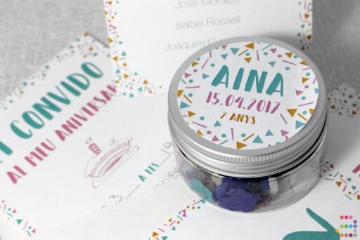 Adhesiu aniversari Confeti (làmines de 12 u)