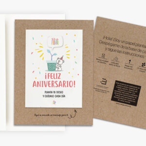 Felicitación de papel plantable de cumpleaños OSITO
