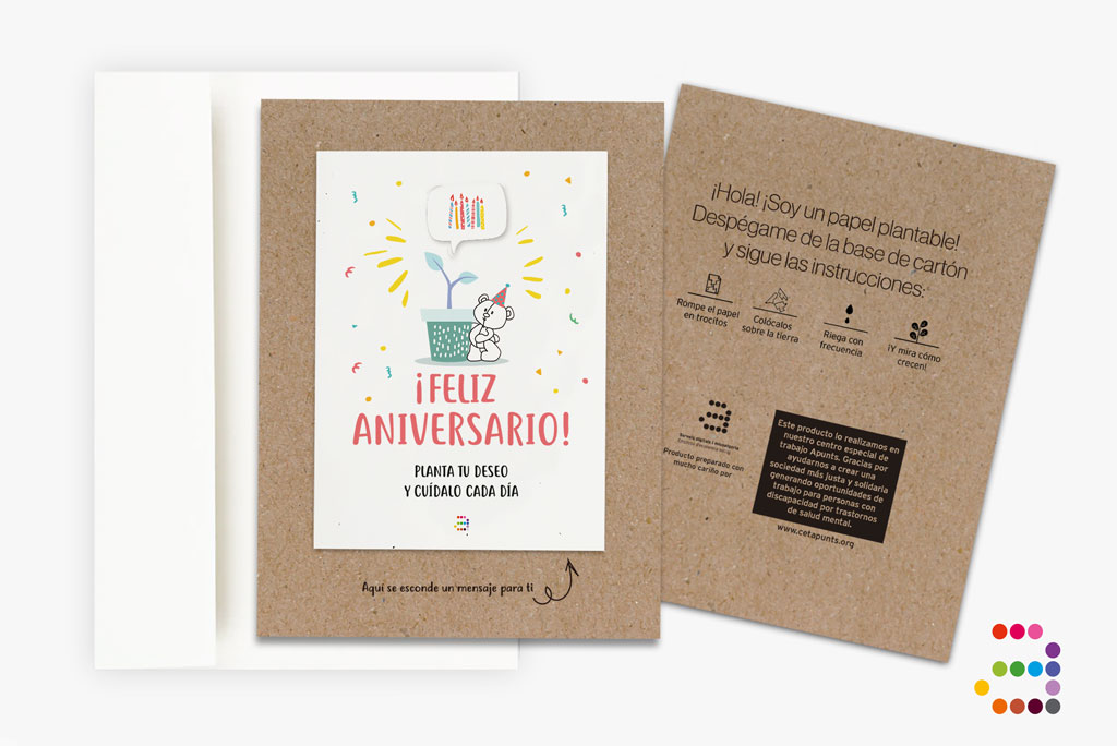 Felicitación de papel plantable de cumpleaños OSITO