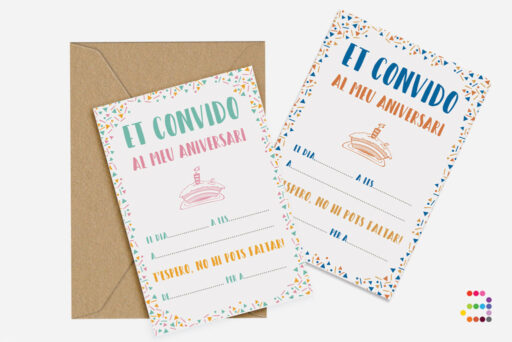 Invitació d'aniversari Confeti