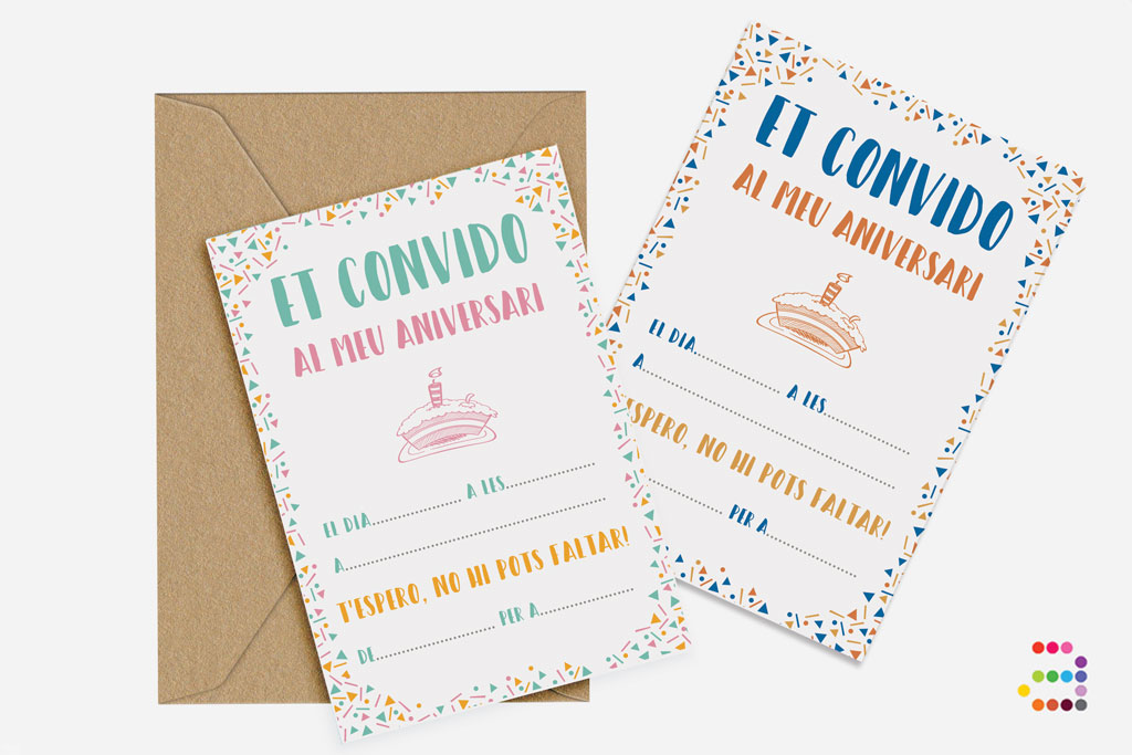 Invitación de cumpleaños Confeti