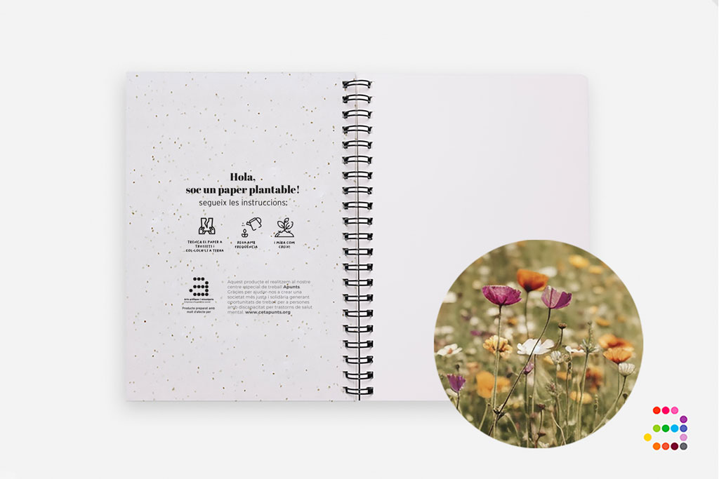 Libreta con portada de papel de semillas ¡PLANTABLE! - Imagen 2
