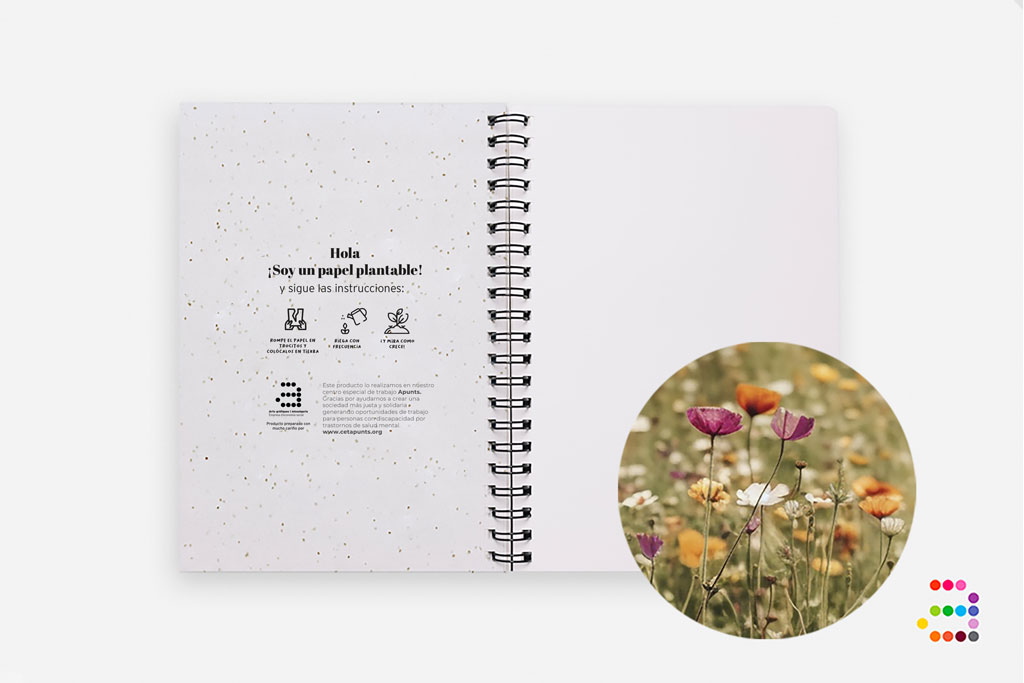 Libreta con portada de papel de semillas ¡PLANTABLE! - Imagen 4