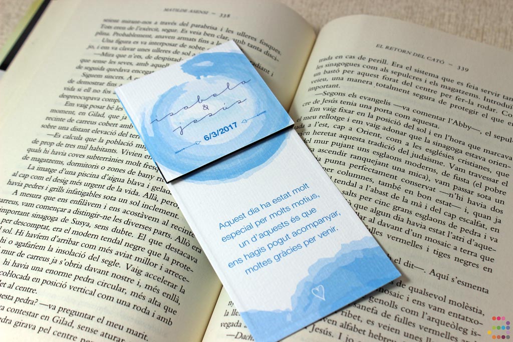 Punto de libro para boda Agua - Imagen 2