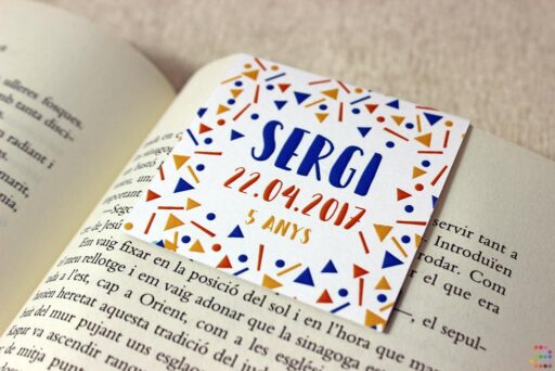 Punt de llibre per a aniversari Confeti