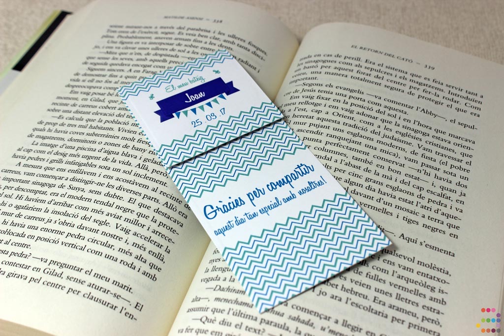 Punto de libro para bautizo Guirnalda - Imagen 3