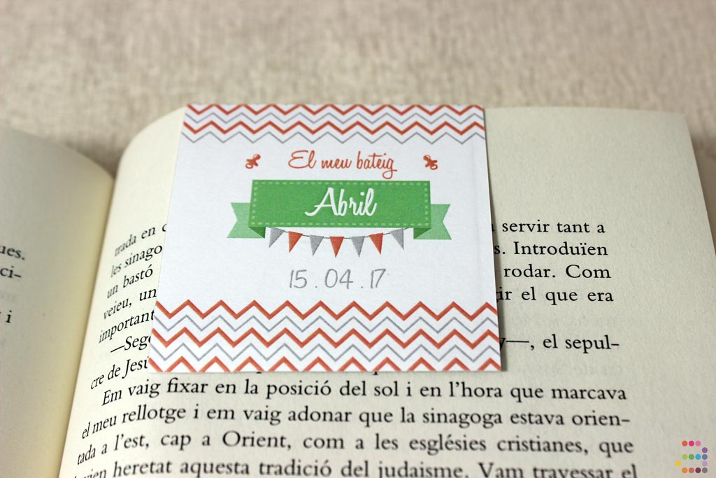 Punto de libro para bautizo Guirnalda - Imagen 2