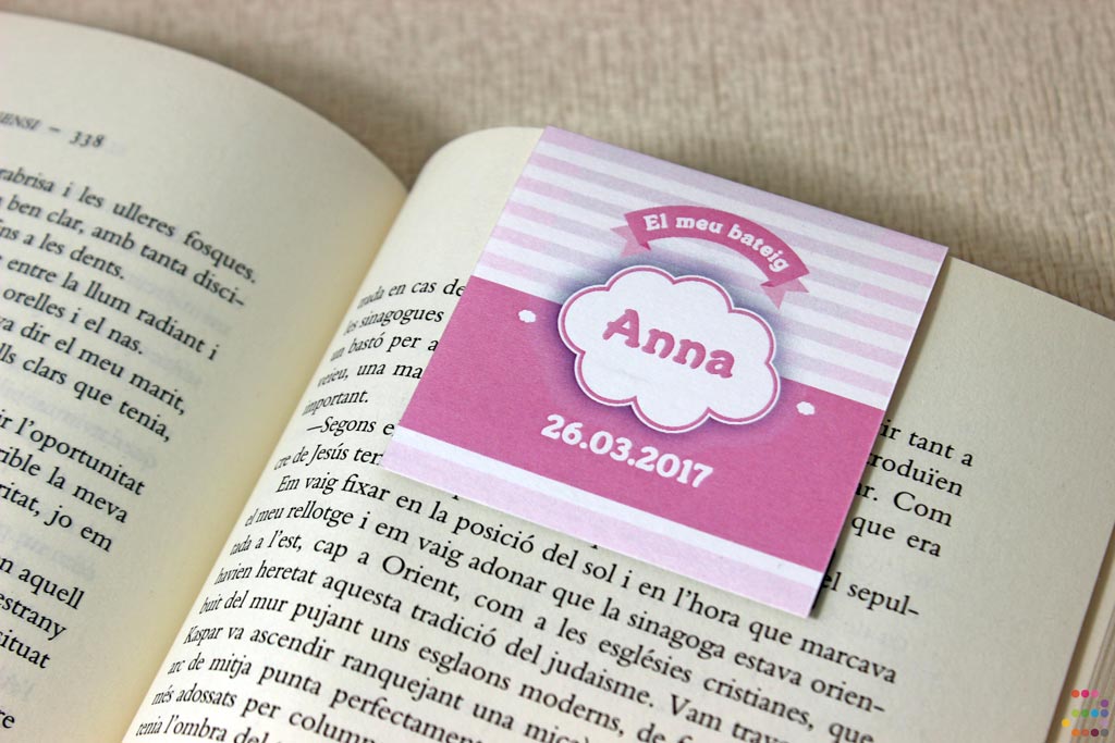 Punto de libro para bautizo Nube