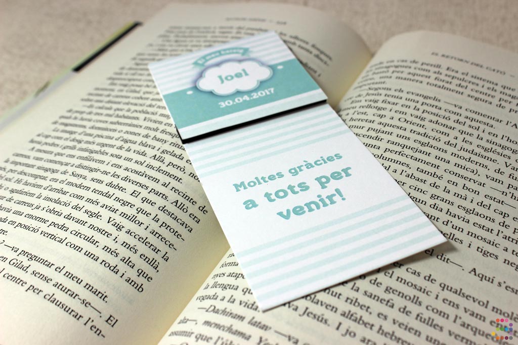 Punto de libro para bautizo Nube - Imagen 3