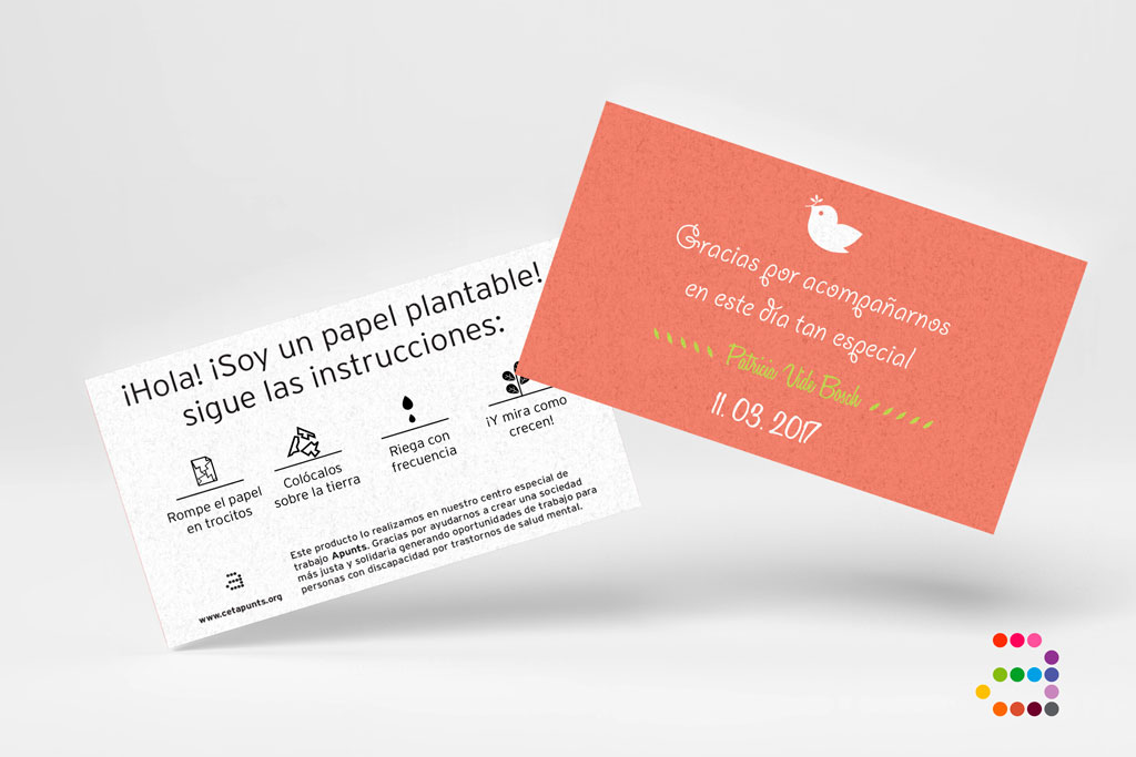 Tarjeta de agradecimiento para comunión Corona ¡en papel plantable! - Imagen 4