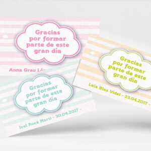 Tarjeta de agradecimiento bautizo Nube ¡en papel plantable!