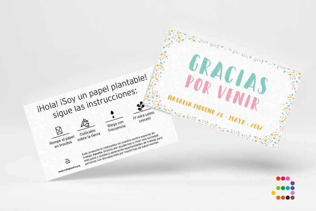 Tarjeta de agradecimiento Confeti ¡en papel plantable! - Imagen 6