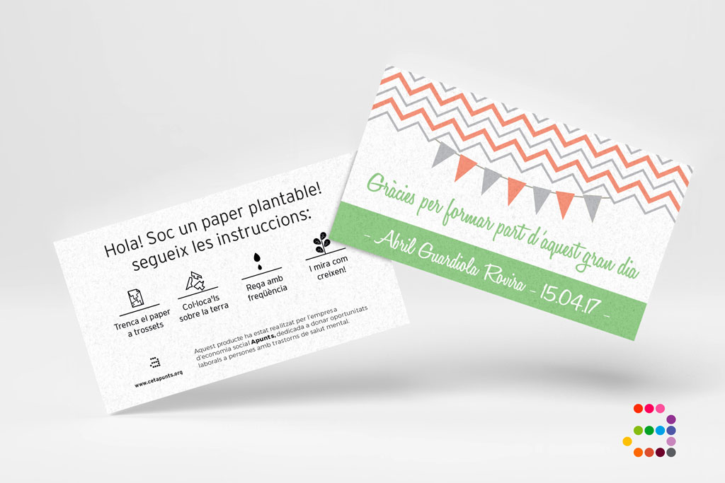 Tarjeta de agradecimiento Guirnalda ¡en papel plantable! - Imagen 6