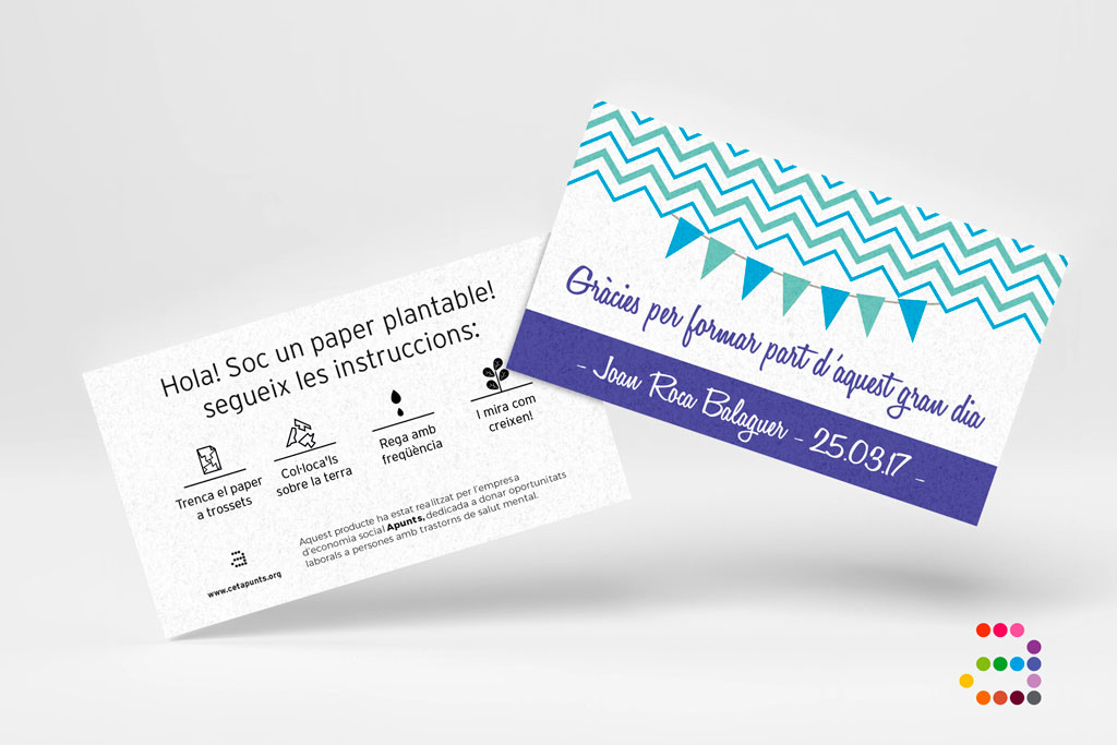 Tarjeta de agradecimiento Guirnalda ¡en papel plantable! - Imagen 7