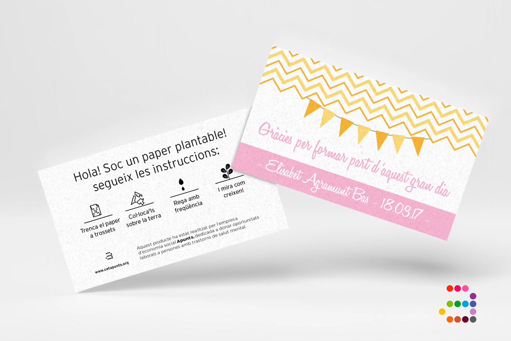 Tarjeta de agradecimiento Guirnalda ¡en papel plantable! - Imagen 8