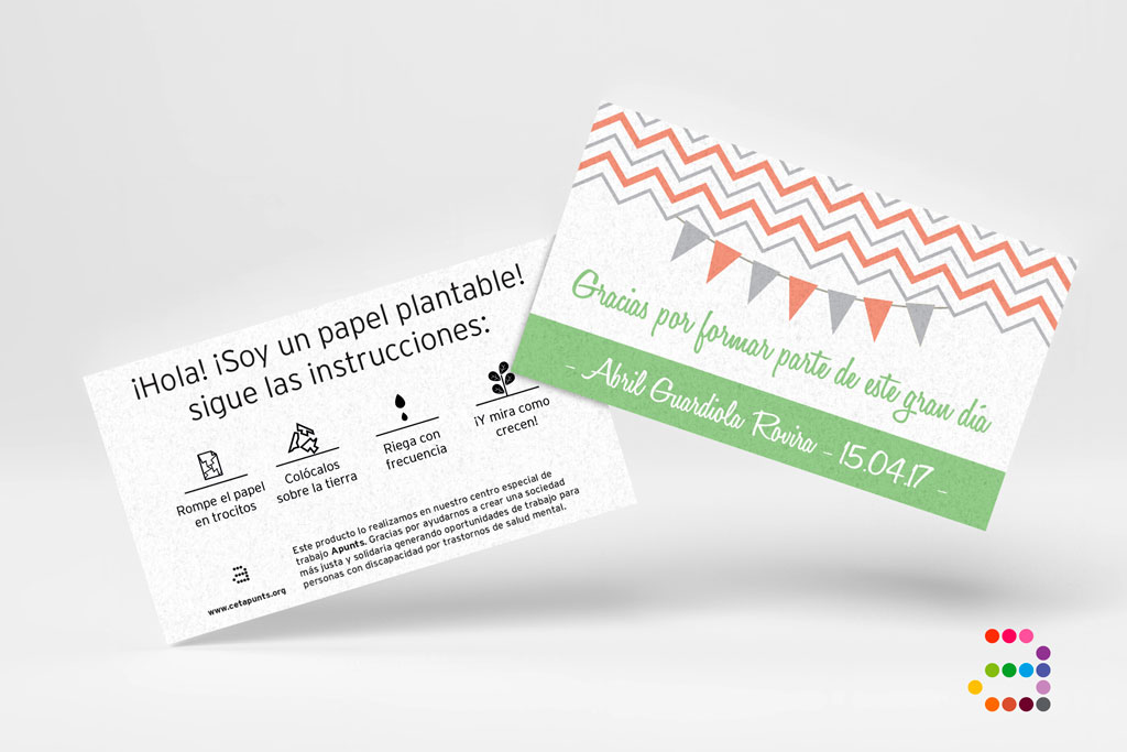 Tarjeta de agradecimiento Guirnalda ¡en papel plantable! - Imagen 2