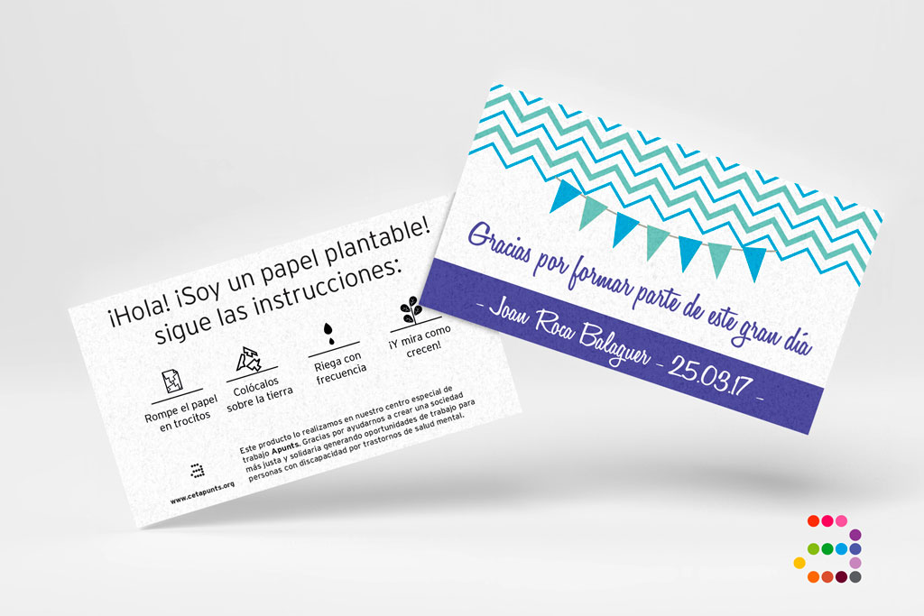 Tarjeta de agradecimiento Guirnalda ¡en papel plantable! - Imagen 3