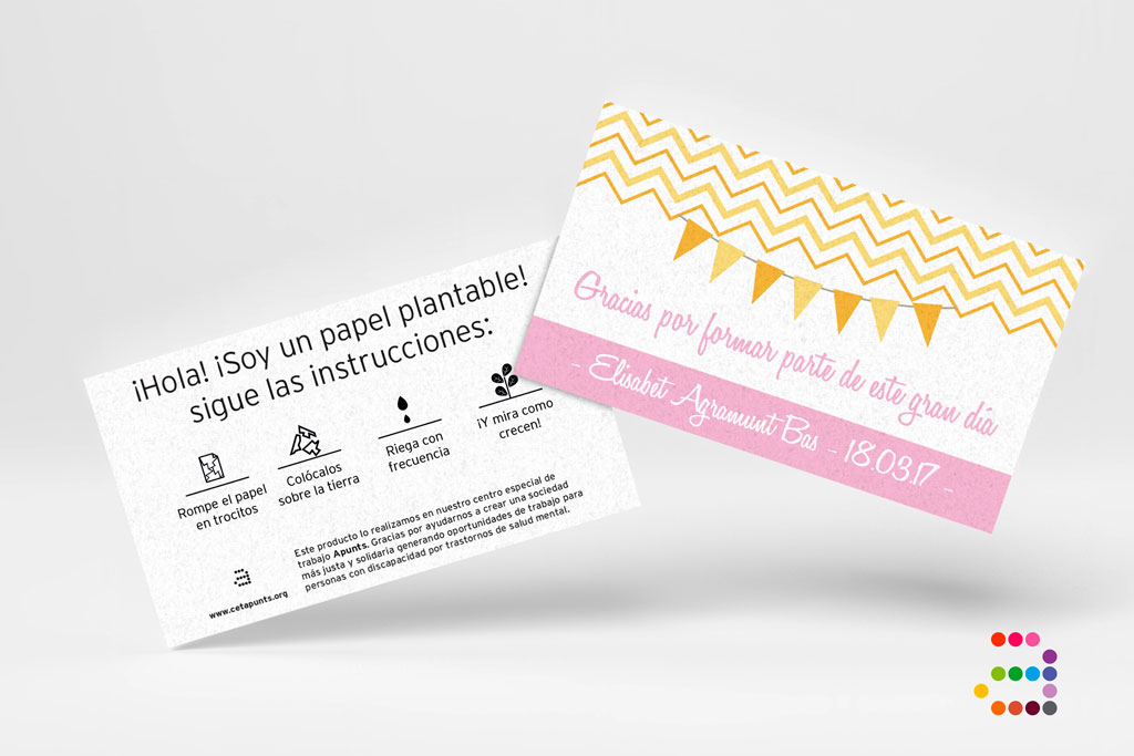 Tarjeta de agradecimiento Guirnalda ¡en papel plantable! - Imagen 4